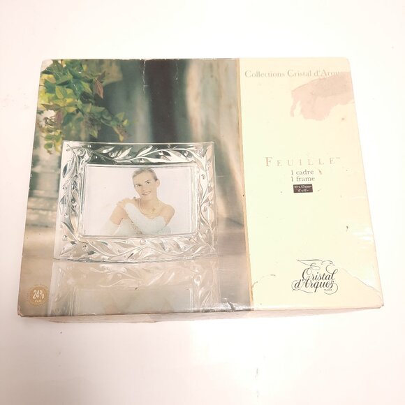 CRISTAL D'ARQUES 24% LEAD CRYSTAL PHOTO FRAME for 4 x 6 photo - Picture 1 of 9